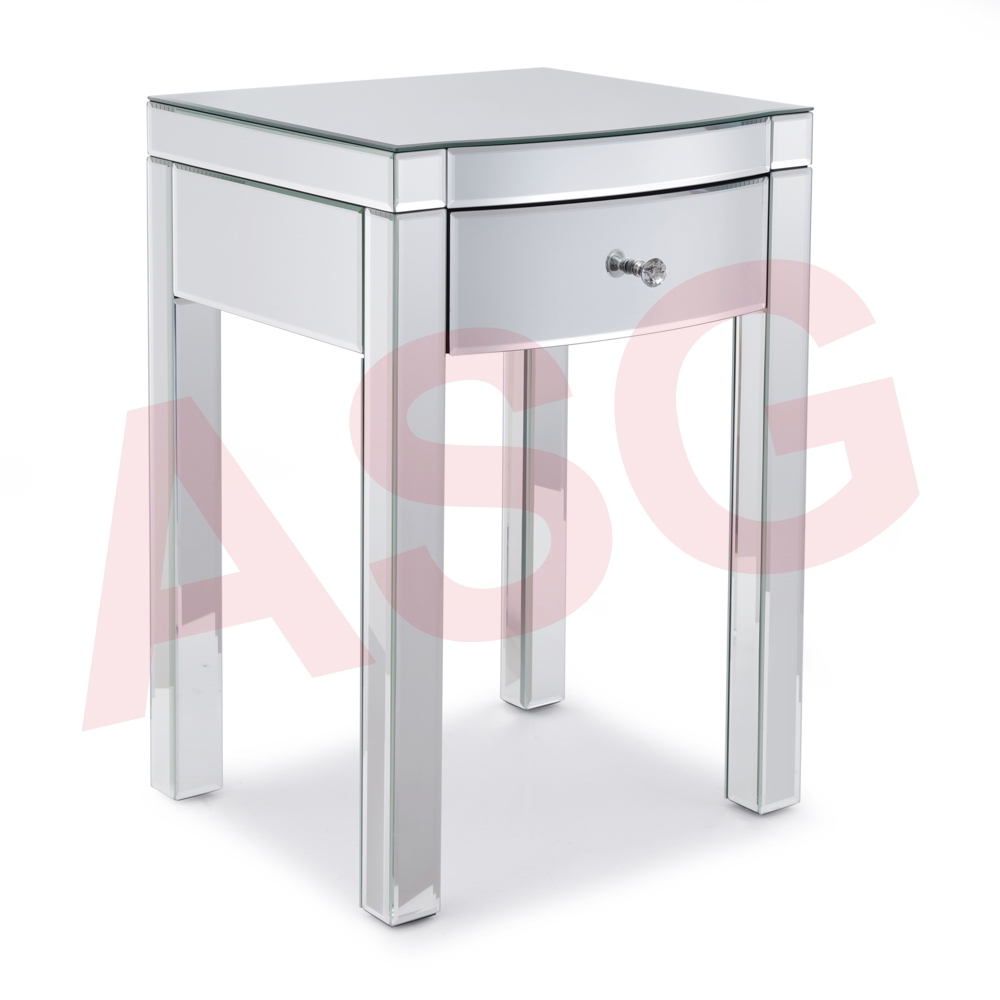 Layla Curved Mirrored Side Table