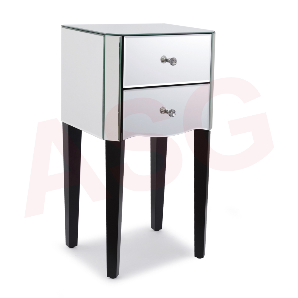 Ella Mirrored Bedside Table,Bedside Tables