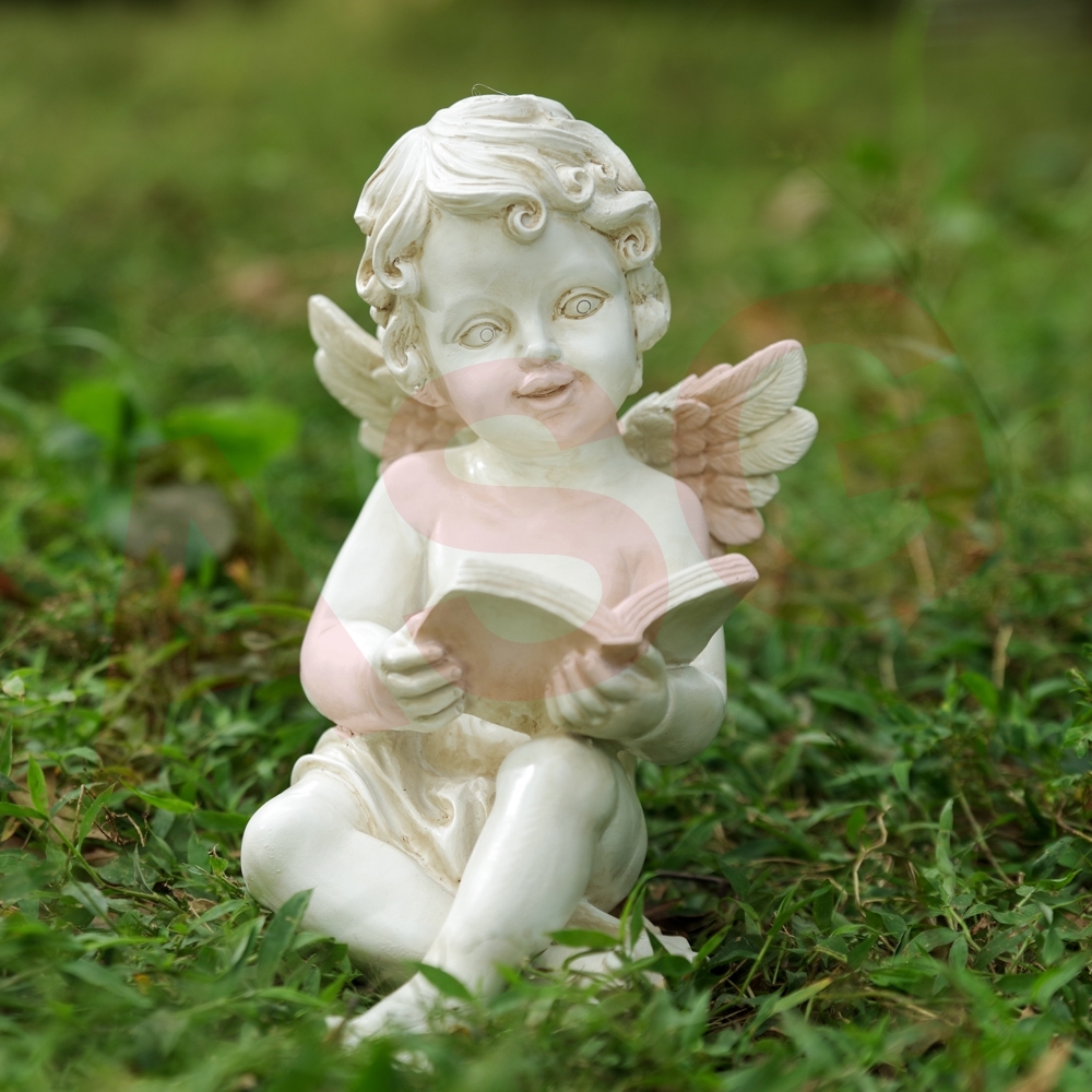 Reading Cherub Garden Ornament