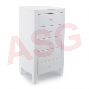 Madison White Glass Chest of Drawers