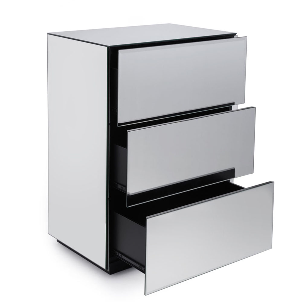 Brooklyn Toughened Mirrored Top Chest of Drawer