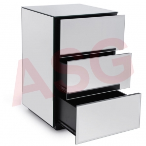 Brooklyn Toughened Mirrored Top Bedside Table