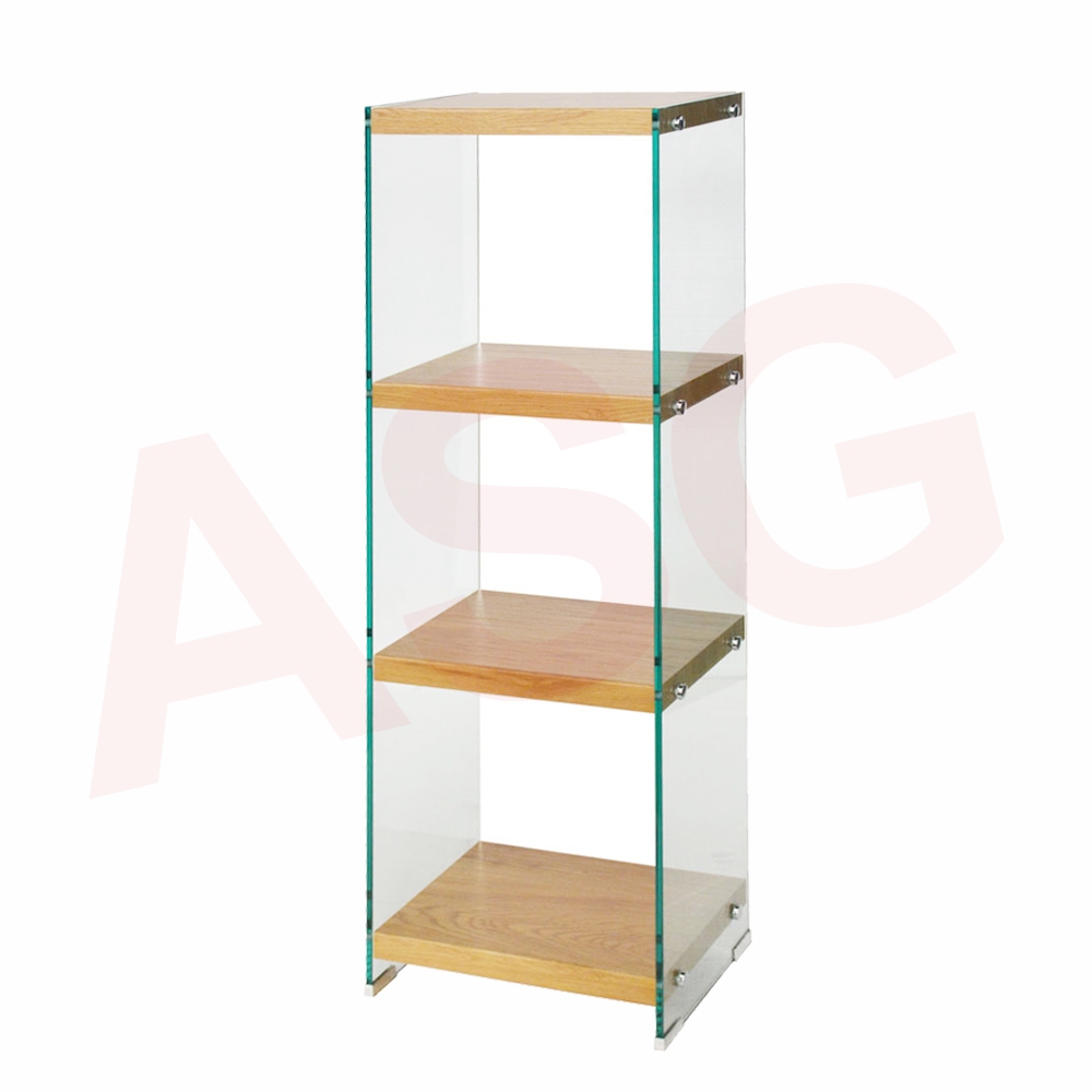 Minimalist Style Tempered Glass Book Shelf