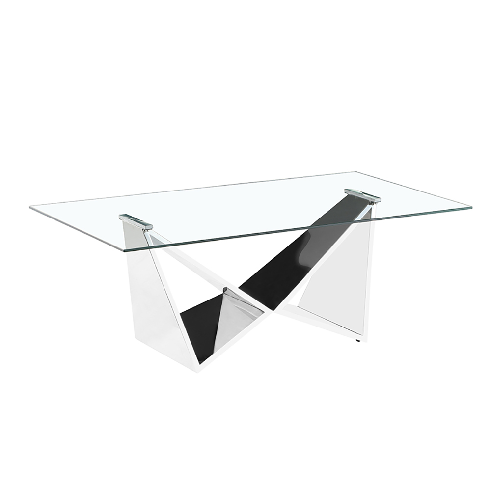 Eclipse Range Coffee Table Chrome clear glass