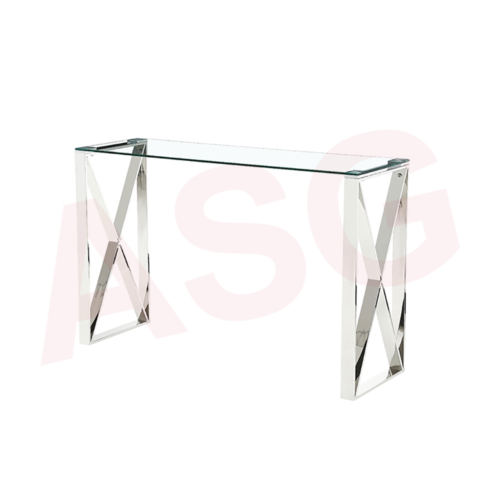 Eclipse Range Console Table Chrome clear glass