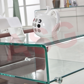 Minimalist Style Tempered Glass Side Table